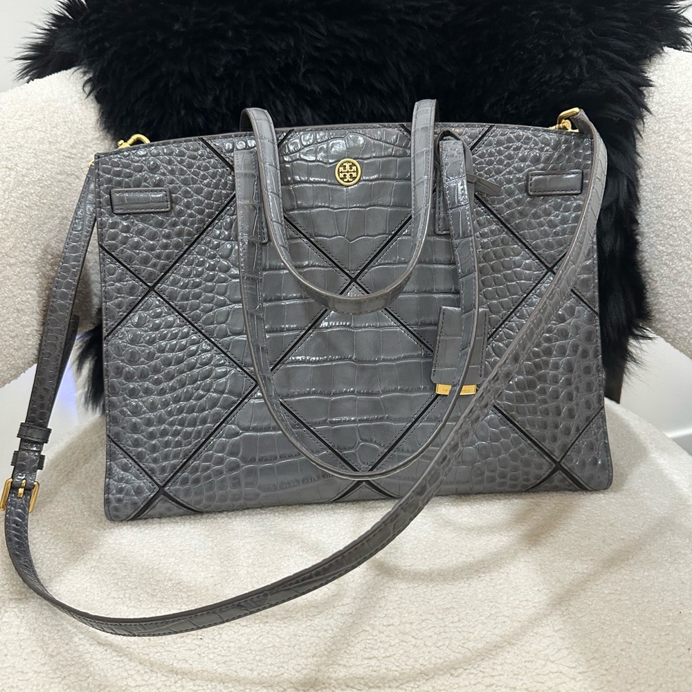 Tory Burch embossed satchel